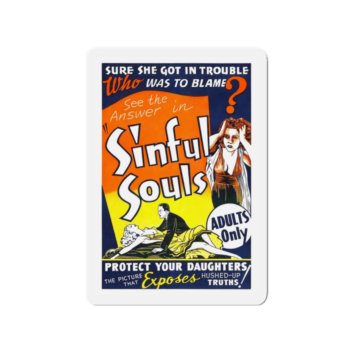 SINFUL SOULS (2) Movie Poster - Refrigerator Magnet-3" x 3"-The Sticker Space