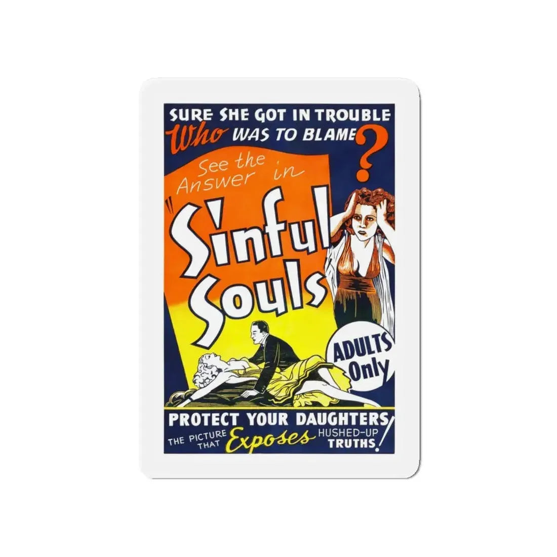 SINFUL SOULS (2) Movie Poster - Refrigerator Magnet 4 Inch - The Sticker Space