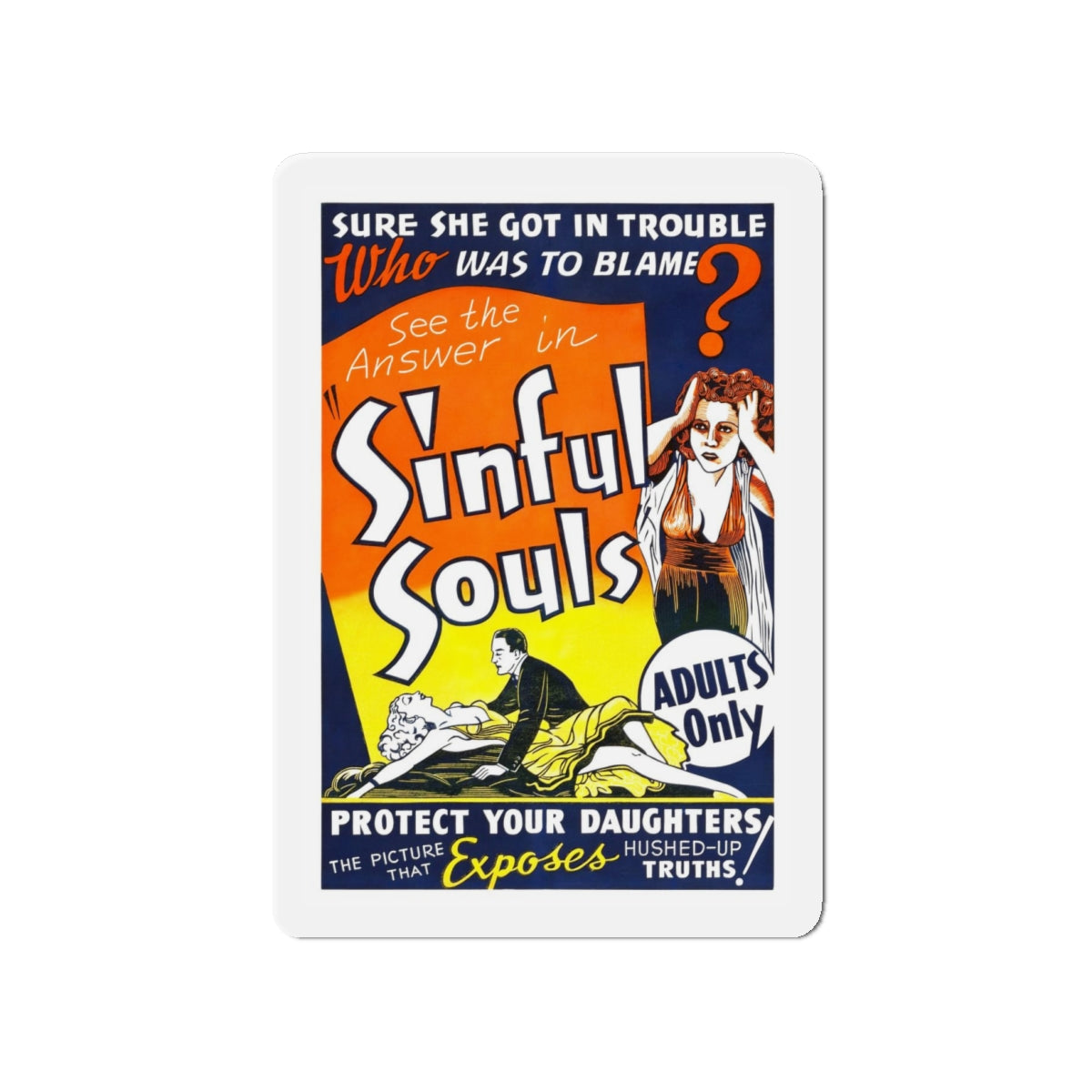 SINFUL SOULS (2) Movie Poster - Refrigerator Magnet-4" x 4"-The Sticker Space