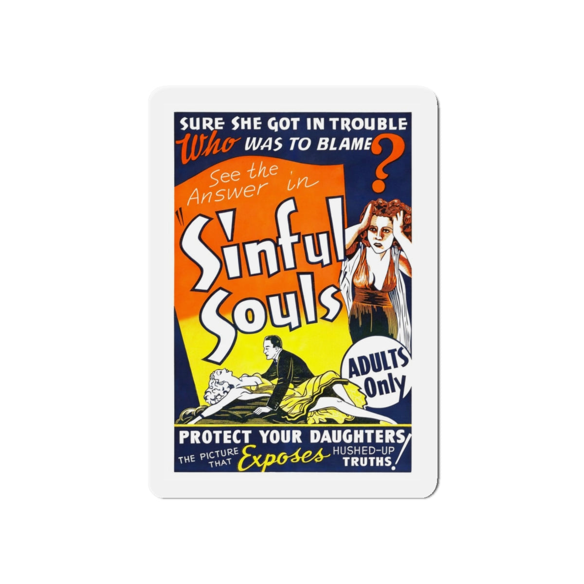 SINFUL SOULS (2) Movie Poster - Refrigerator Magnet-5" x 5"-The Sticker Space