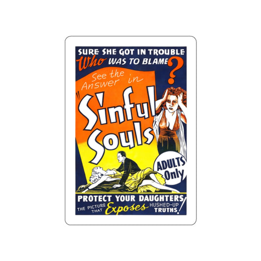 SINFUL SOULS (2) Movie Poster STICKER Vinyl Die-Cut Decal-White-The Sticker Space