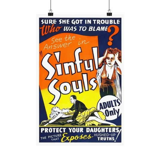 SINFUL SOULS (2) - Paper Movie Poster 12″ x 18″ Matte - The Sticker Space