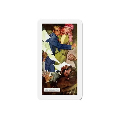 Sing That Happy Song, 1947 (Magazine Illustration) Refrigerator Magnet 5 Inch Die-Cut - The Sticker Space