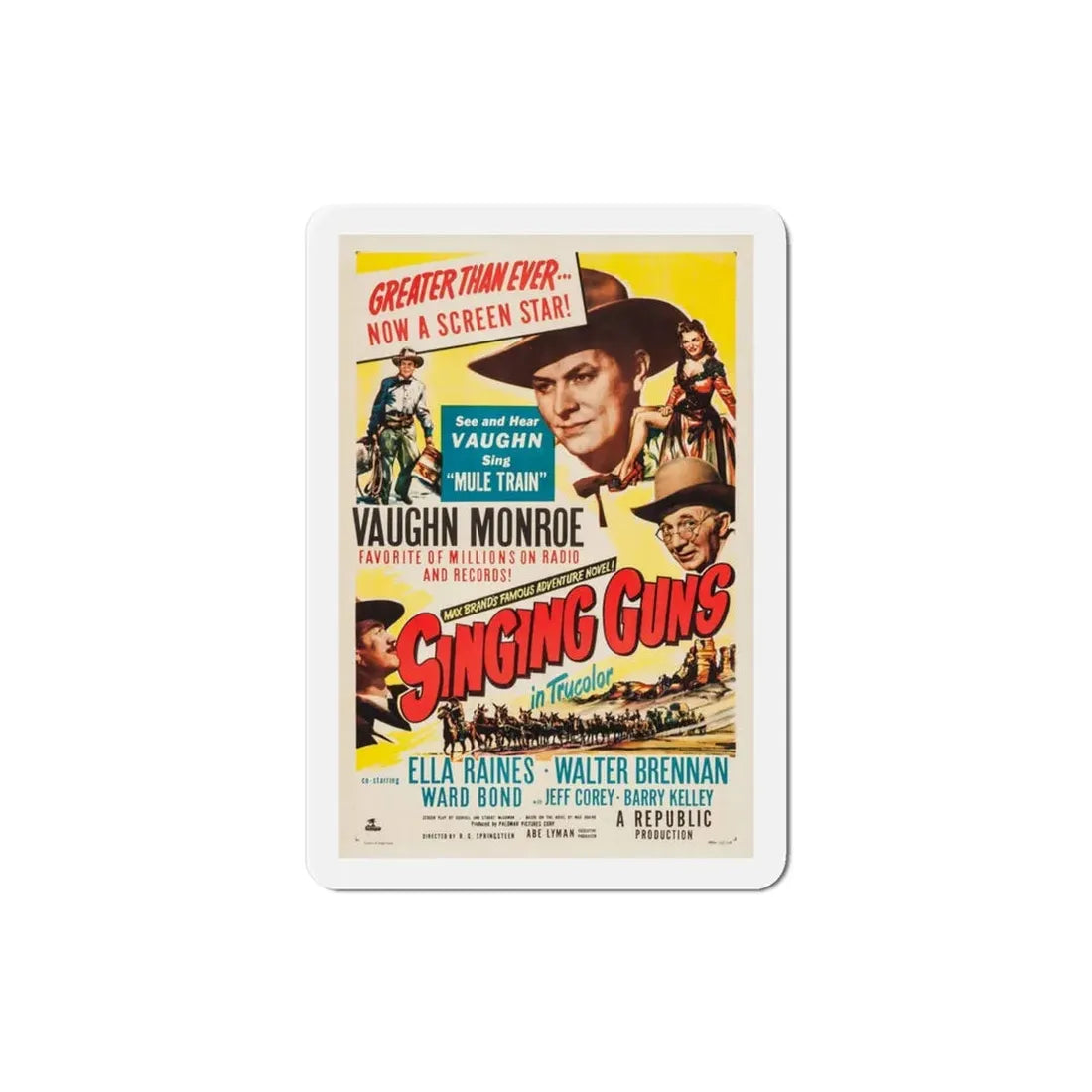 Singing Guns 1950 Movie Poster Refrigerator Magnet 3 Inch - The Sticker Space
