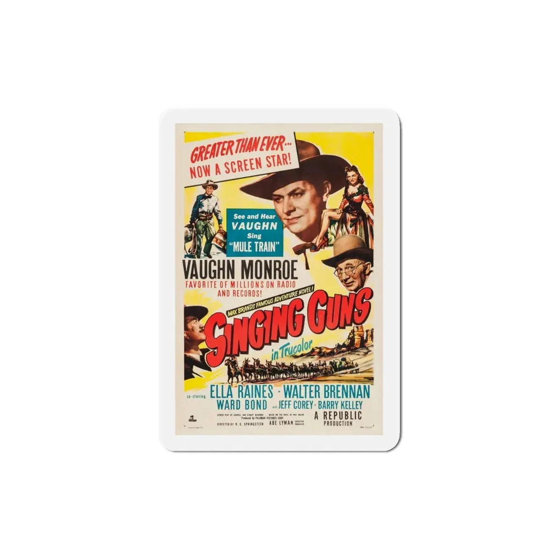 Singing Guns 1950 Movie Poster Refrigerator Magnet 4 Inch - The Sticker Space
