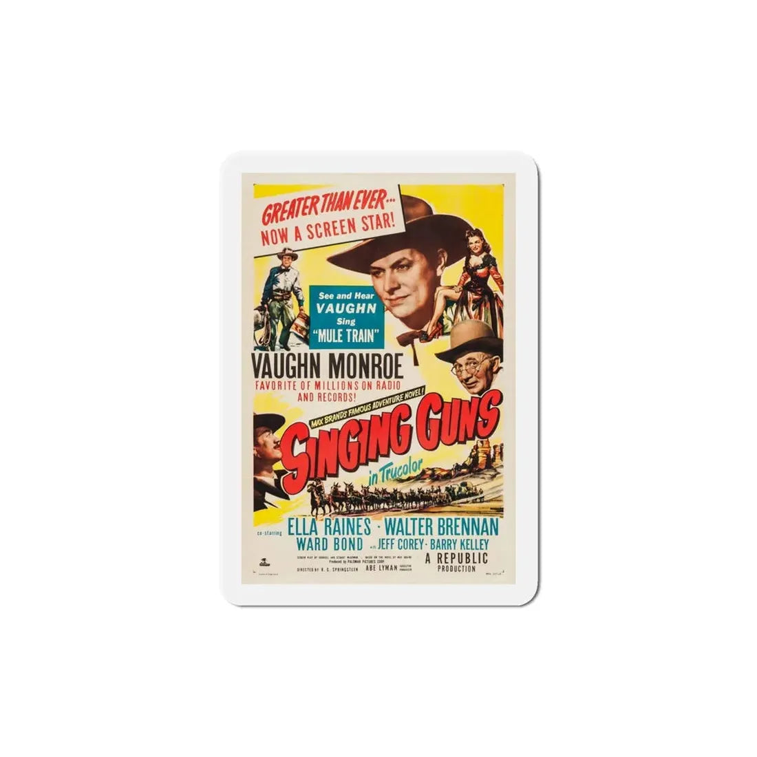 Singing Guns 1950 Movie Poster Refrigerator Magnet 6 Inch - The Sticker Space