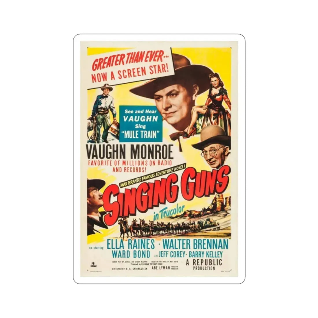 Singing Guns 1950 Movie Poster STICKER Vinyl Die-Cut Decal 2 Inch - The Sticker Space