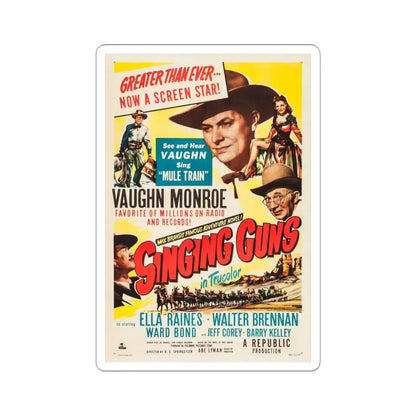 Singing Guns 1950 Movie Poster - STICKER Vinyl Kiss-Cut Decal 4 Inch White - The Sticker Space