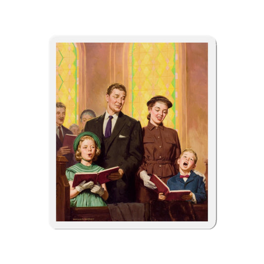 Singing Hymns (Magazine Illustration) Refrigerator Magnet-2" x 2"-The Sticker Space