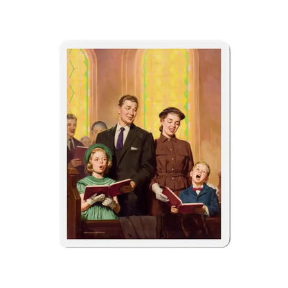 Singing Hymns (Magazine Illustration) Refrigerator Magnet 4 Inch Die-Cut - The Sticker Space