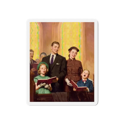 Singing Hymns (Magazine Illustration) Refrigerator Magnet 6 Inch Die-Cut - The Sticker Space