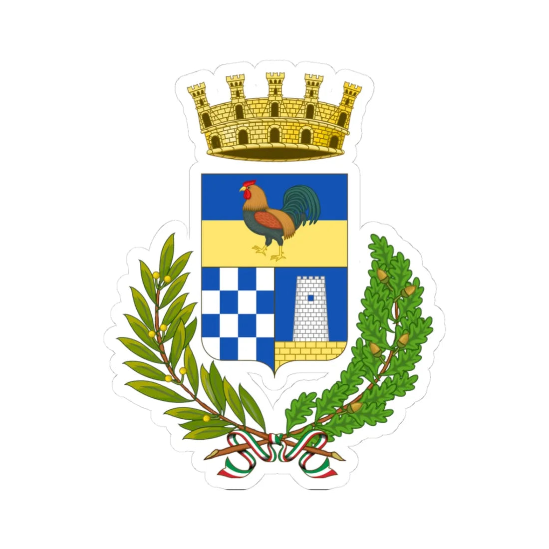 Siniscola-Stemma (Italy) (Coat of Arms) STICKER Vinyl Kiss-Cut Decal 3 Inch White - The Sticker Space