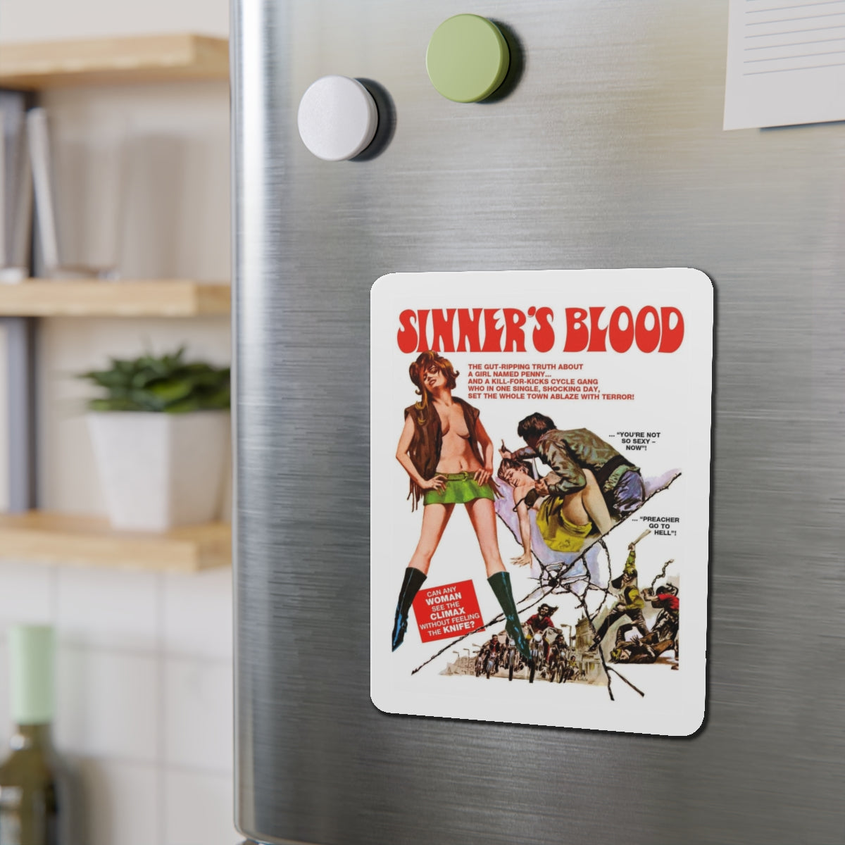 SINNER'S BLOOD 1969 Movie Poster - Refrigerator Magnet-The Sticker Space