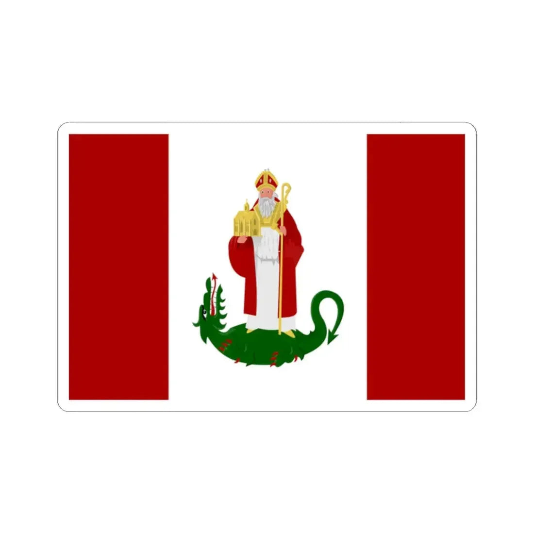 Sint-Amands vlag (Belgium) STICKER Vinyl Kiss-Cut Decal 2 Inch White - The Sticker Space