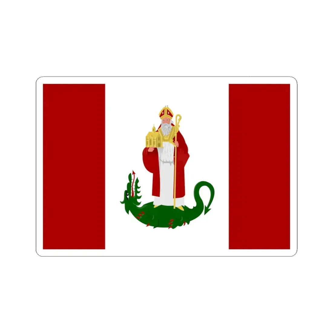 Sint-Amands vlag (Belgium) STICKER Vinyl Kiss-Cut Decal 6 Inch White - The Sticker Space