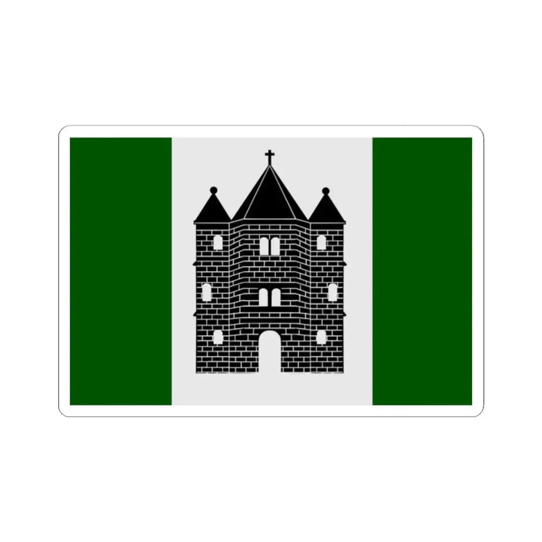 Sint-Genesius-Rode vlag (Belgium) STICKER Vinyl Kiss-Cut Decal 2 Inch White - The Sticker Space