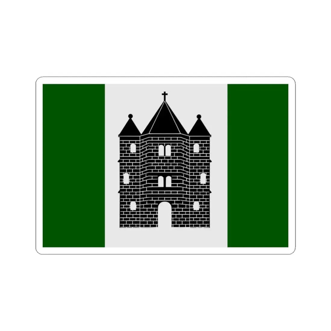 Sint-Genesius-Rode vlag (Belgium) STICKER Vinyl Kiss-Cut Decal 3 Inch White - The Sticker Space