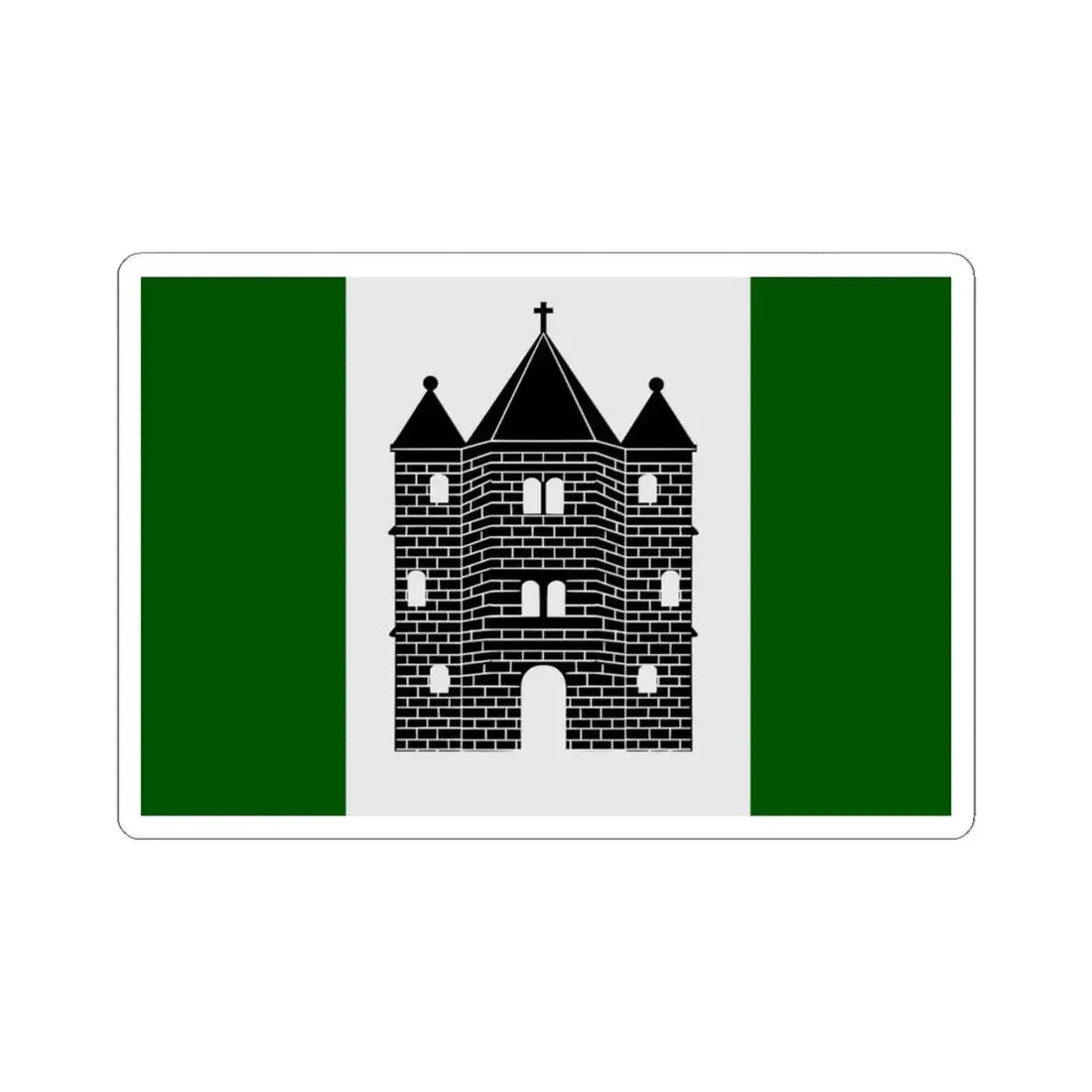 Sint-Genesius-Rode vlag (Belgium) STICKER Vinyl Kiss-Cut Decal 4 Inch White - The Sticker Space