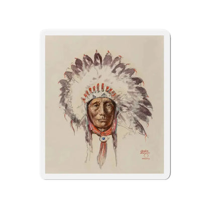 Sioux Chief (Magazine Illustration) Refrigerator Magnet 4 Inch Die-Cut - The Sticker Space