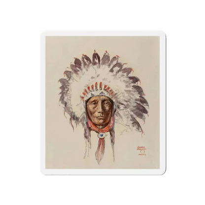 Sioux Chief (Magazine Illustration) Refrigerator Magnet 5 Inch Die-Cut - The Sticker Space