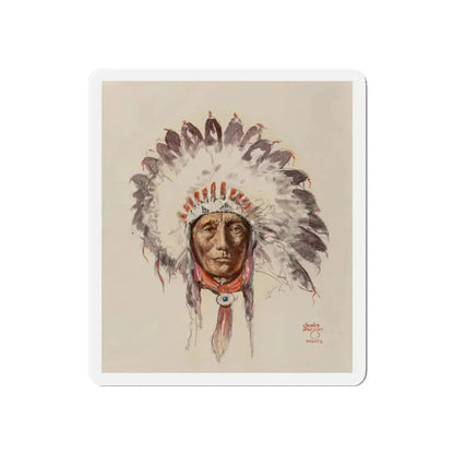 Sioux Chief (Magazine Illustration) Refrigerator Magnet 6 Inch Die-Cut - The Sticker Space
