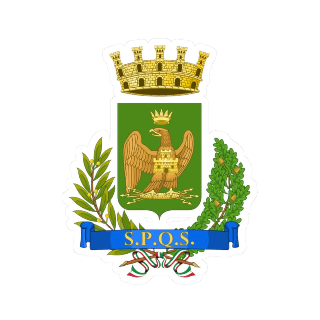 Siracusa-Stemma (Italy) (Coat of Arms) STICKER Vinyl Kiss-Cut Decal 2 Inch White - The Sticker Space