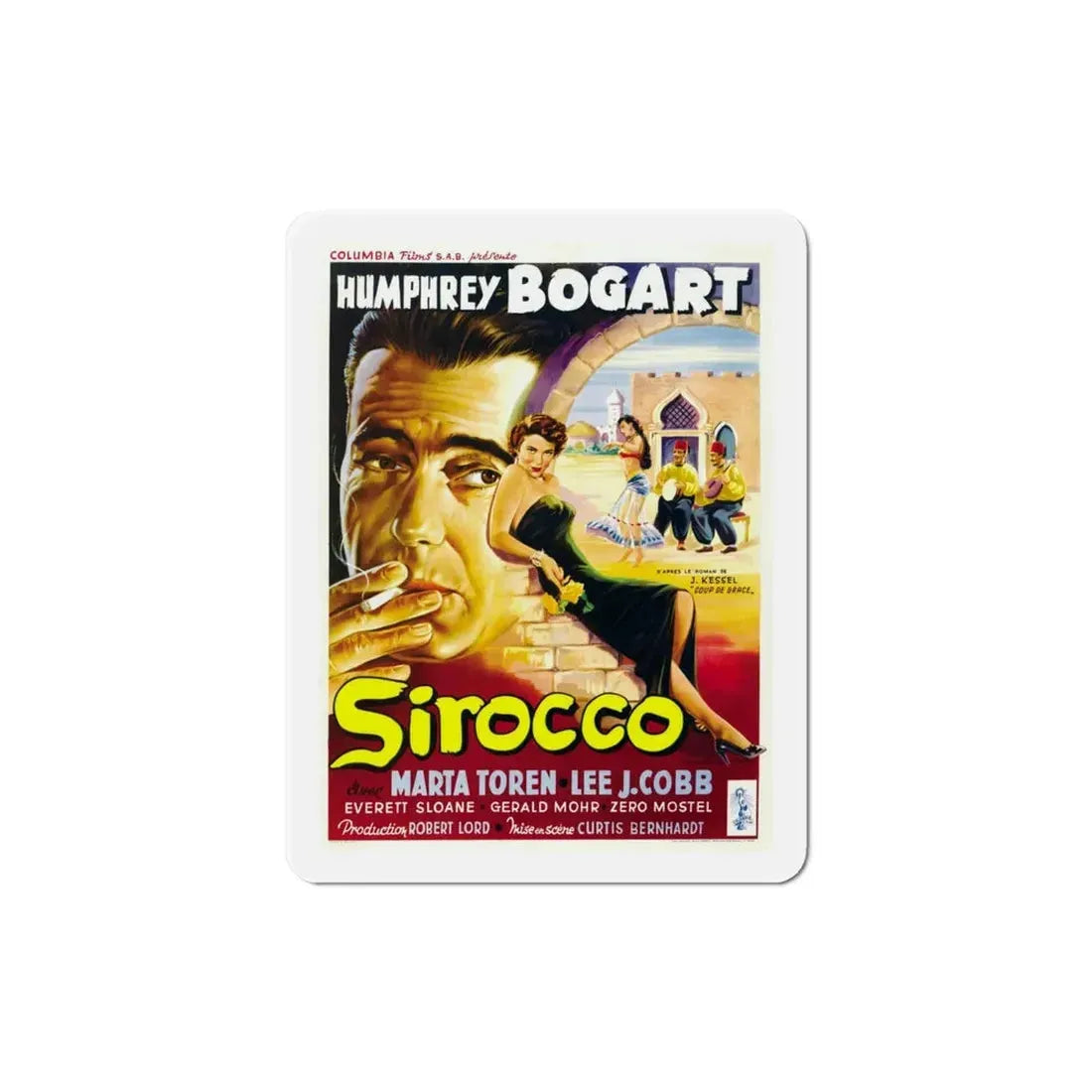 Sirocco 1951 Movie Poster Refrigerator Magnet 4 Inch - The Sticker Space