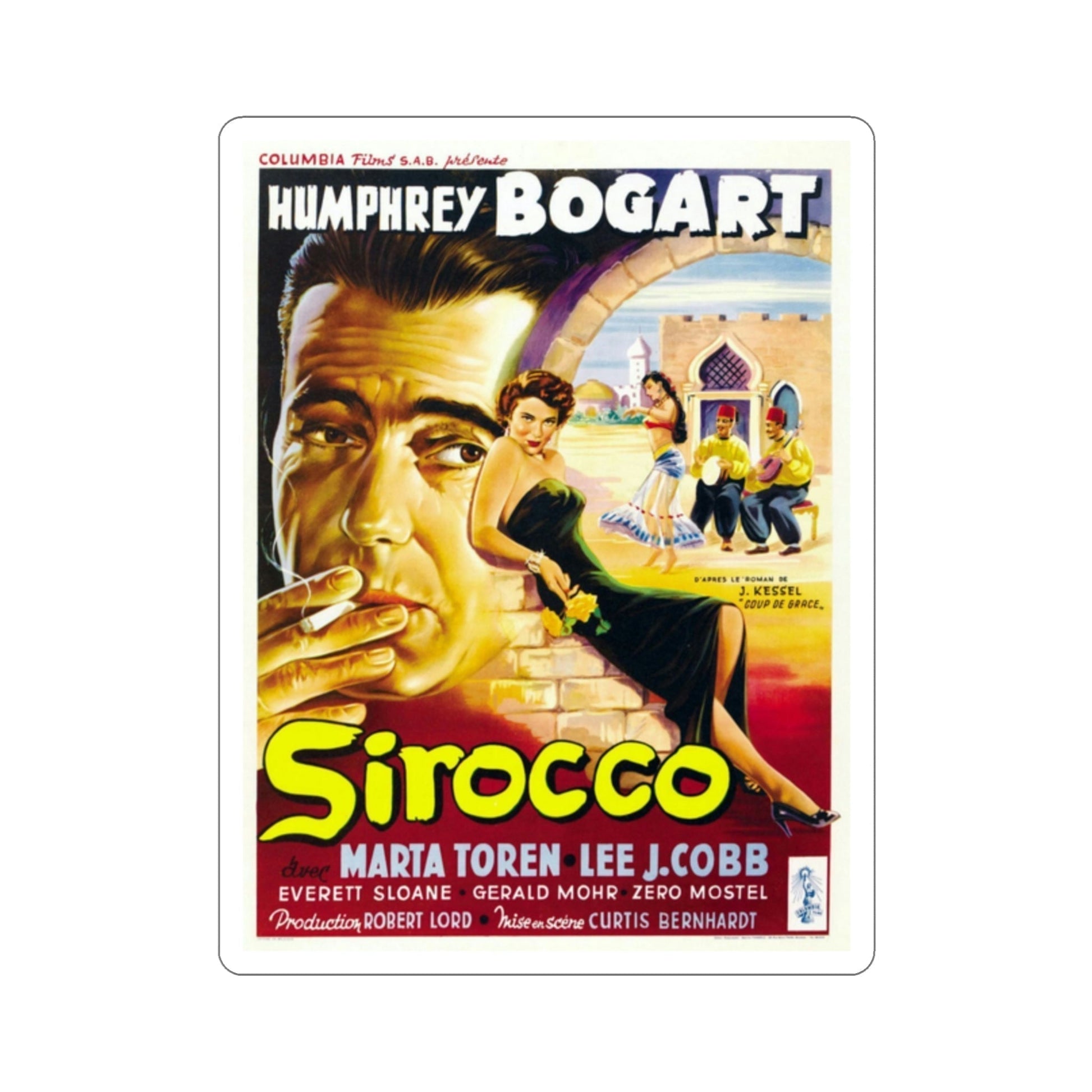 Sirocco 1951 Movie Poster STICKER Vinyl Die-Cut Decal-2 Inch-The Sticker Space