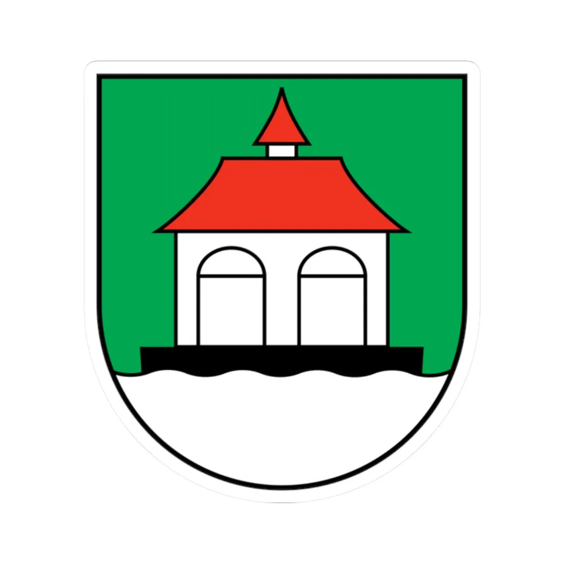 Sisikon-coat of arms (Switzerland) (Coat of Arms) STICKER Vinyl Kiss-Cut Decal 2 Inch White - The Sticker Space