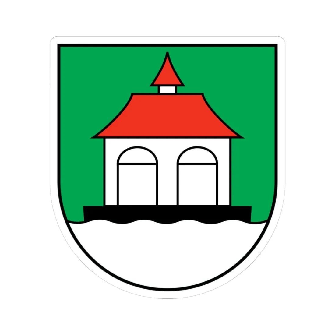 Sisikon-coat of arms (Switzerland) (Coat of Arms) STICKER Vinyl Kiss-Cut Decal 3 Inch White - The Sticker Space