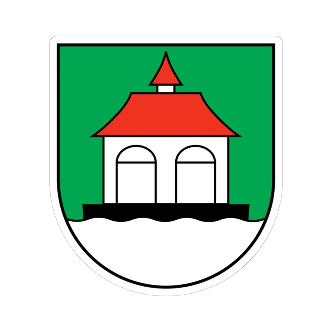 Sisikon-coat of arms (Switzerland) (Coat of Arms) STICKER Vinyl Kiss-Cut Decal 4 Inch White - The Sticker Space