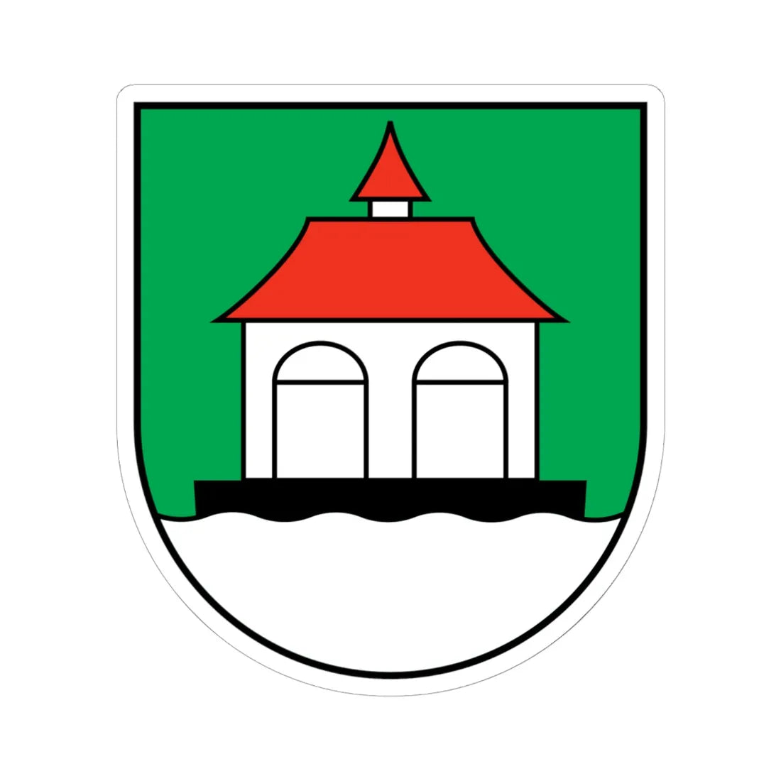 Sisikon-coat of arms (Switzerland) (Coat of Arms) STICKER Vinyl Kiss-Cut Decal 6 Inch White - The Sticker Space