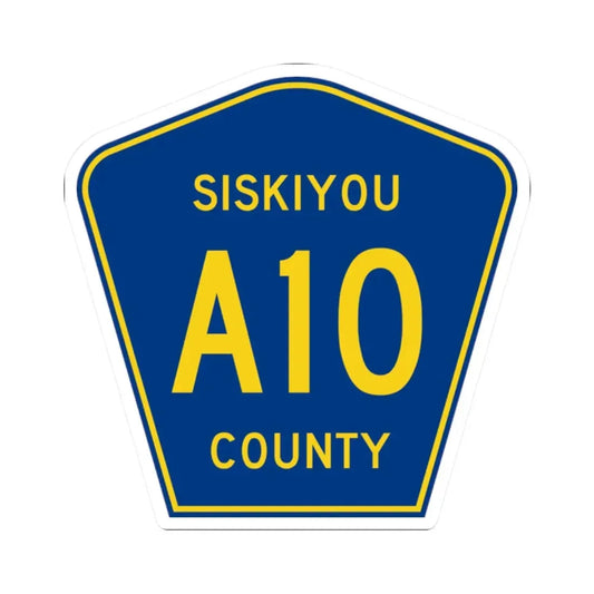 Siskiyou County A10 (California) (Road Sign) STICKER Vinyl Kiss-Cut Decal 2 Inch White - The Sticker Space