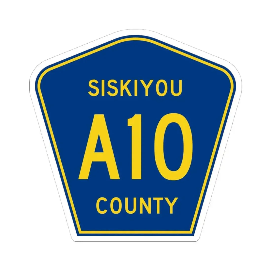 Siskiyou County A10 (California) (Road Sign) STICKER Vinyl Kiss-Cut Decal 4 Inch White - The Sticker Space