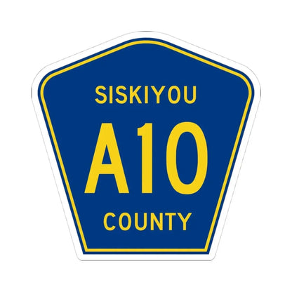 Siskiyou County A10 (California) (Road Sign) STICKER Vinyl Kiss-Cut Decal 4 Inch White - The Sticker Space