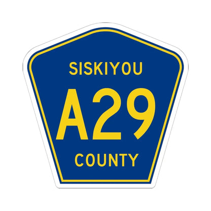 Siskiyou County A29 (California) (Road Sign) STICKER Vinyl Kiss-Cut Decal 6 Inch White - The Sticker Space