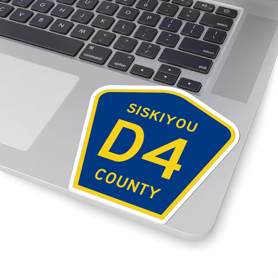 Siskiyou County D4 (California) (Road Sign) STICKER Vinyl Kiss-Cut Decal - The Sticker Space