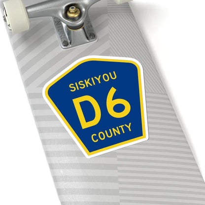 Siskiyou County D6 (California) (Road Sign) STICKER Vinyl Kiss-Cut Decal - The Sticker Space