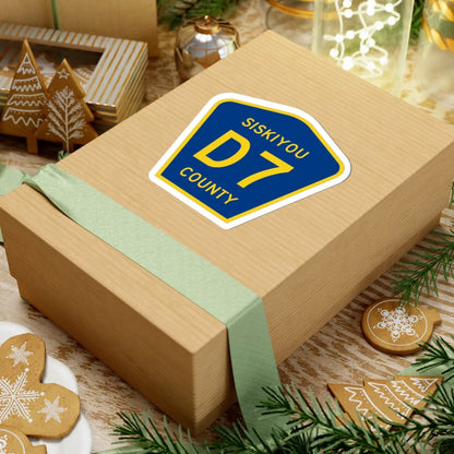 Siskiyou County D7 (California) (Road Sign) STICKER Vinyl Kiss-Cut Decal - The Sticker Space