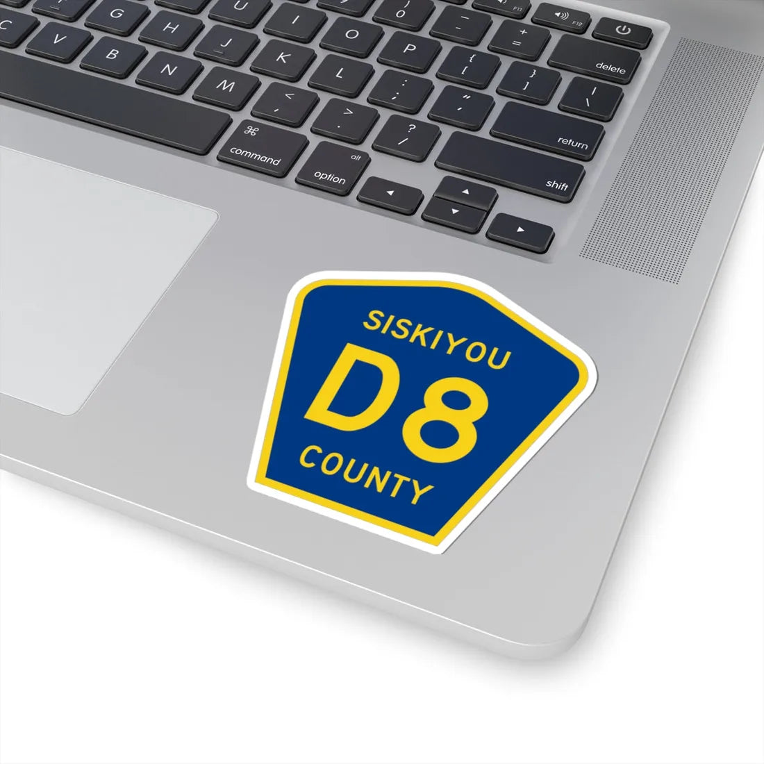 Siskiyou County D8 (California) (Road Sign) STICKER Vinyl Kiss-Cut Decal - The Sticker Space