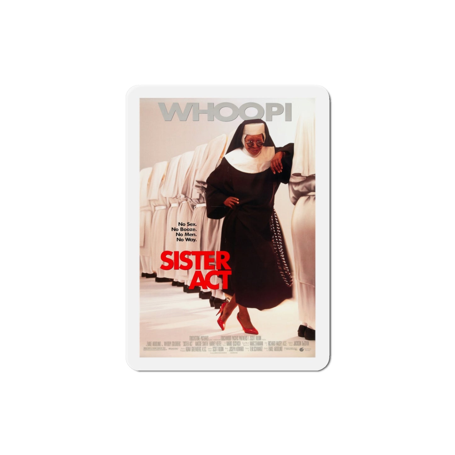 Sister Act 1992 Movie Poster Die-Cut Magnet-3" x 3"-The Sticker Space