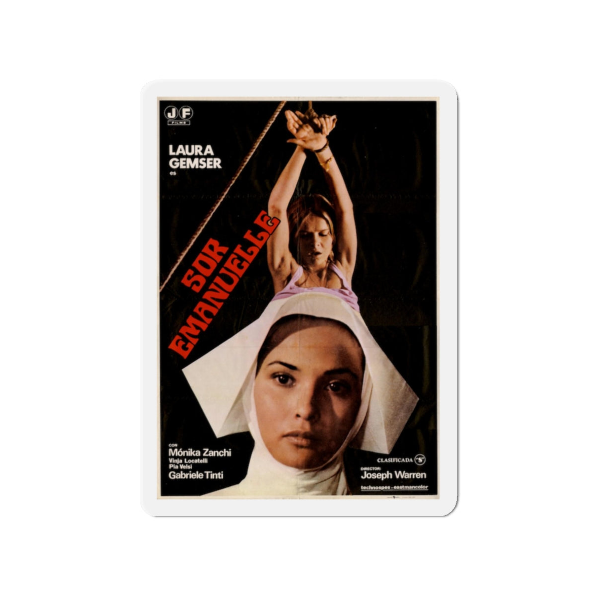 SISTER EMANUELLE (SPAIN) 1977 Movie Poster - Refrigerator Magnet-3" x 3"-The Sticker Space