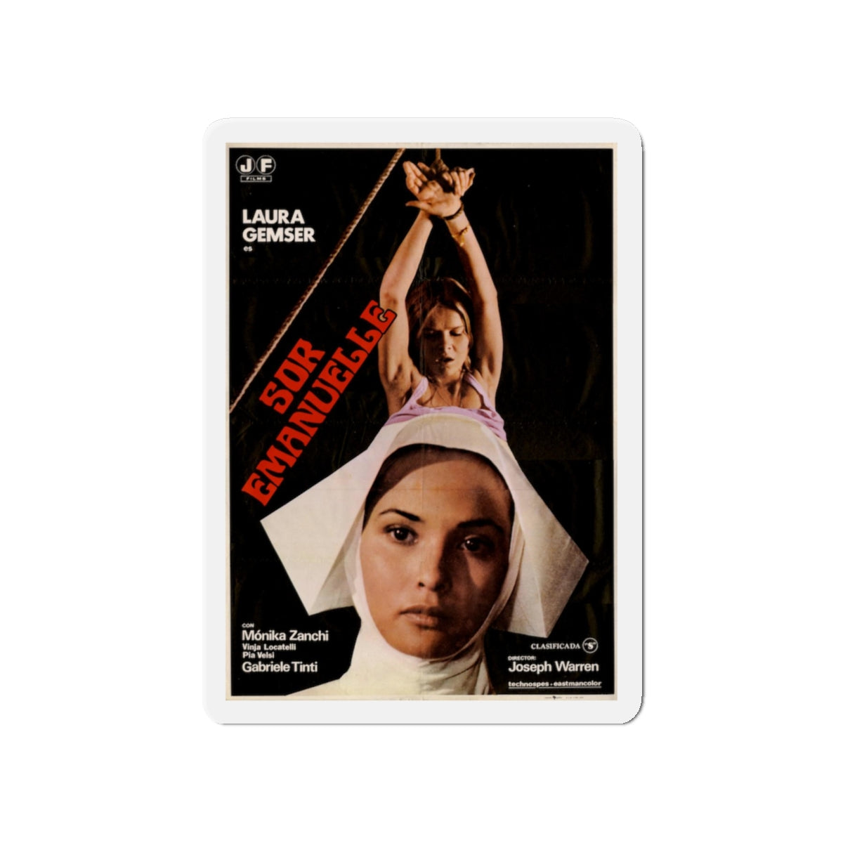 SISTER EMANUELLE (SPAIN) 1977 Movie Poster - Refrigerator Magnet-4" x 4"-The Sticker Space