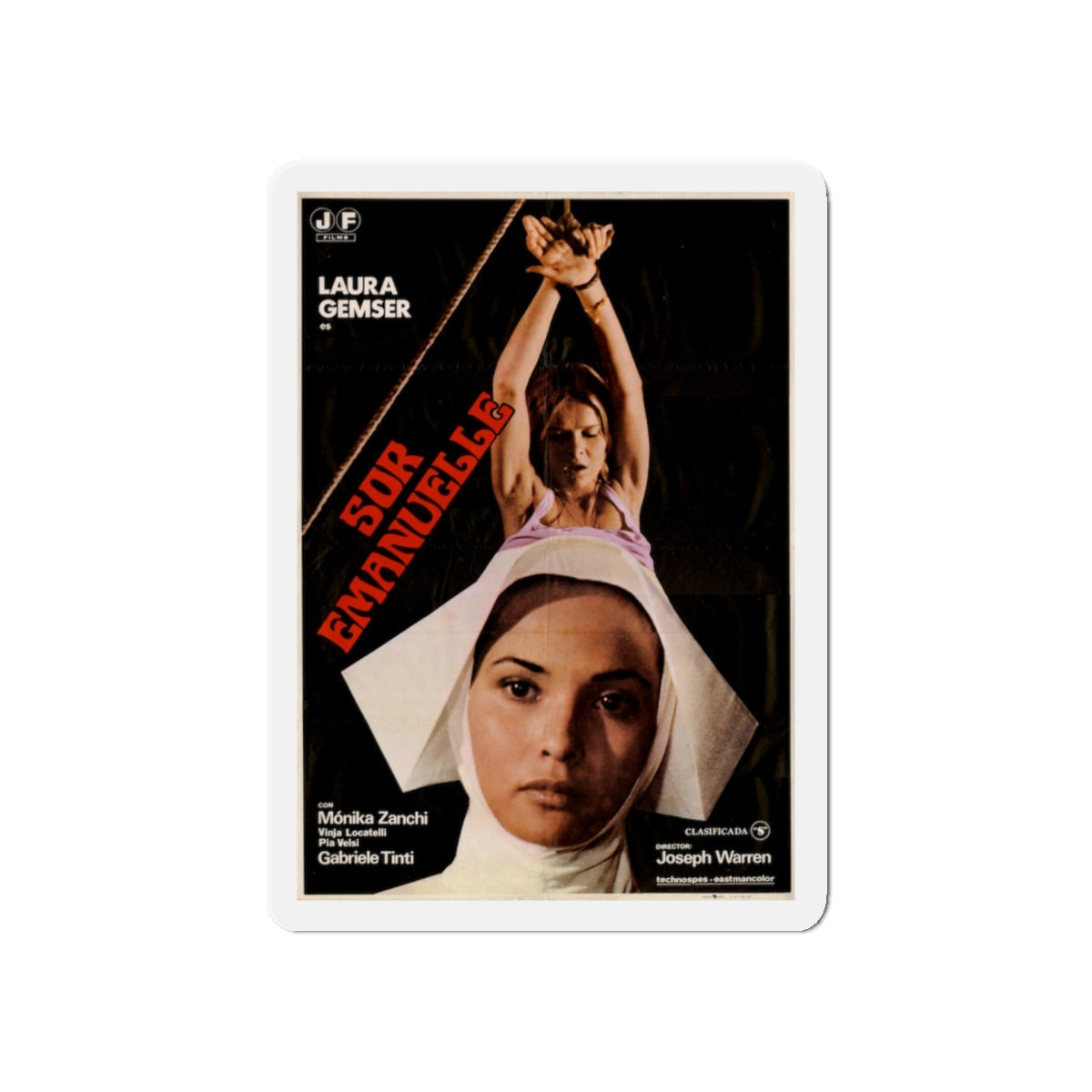 SISTER EMANUELLE (SPAIN) 1977 Movie Poster - Refrigerator Magnet-5" x 5"-The Sticker Space