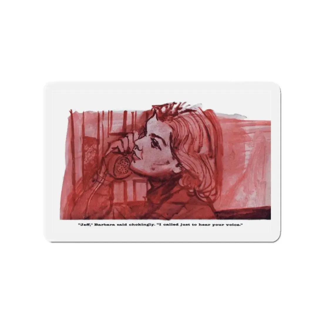 Sister of Divorce (2), Cosmopolitan, July 1957 (Magazine Illustration) Refrigerator Magnet 2 Inch Die-Cut - The Sticker Space