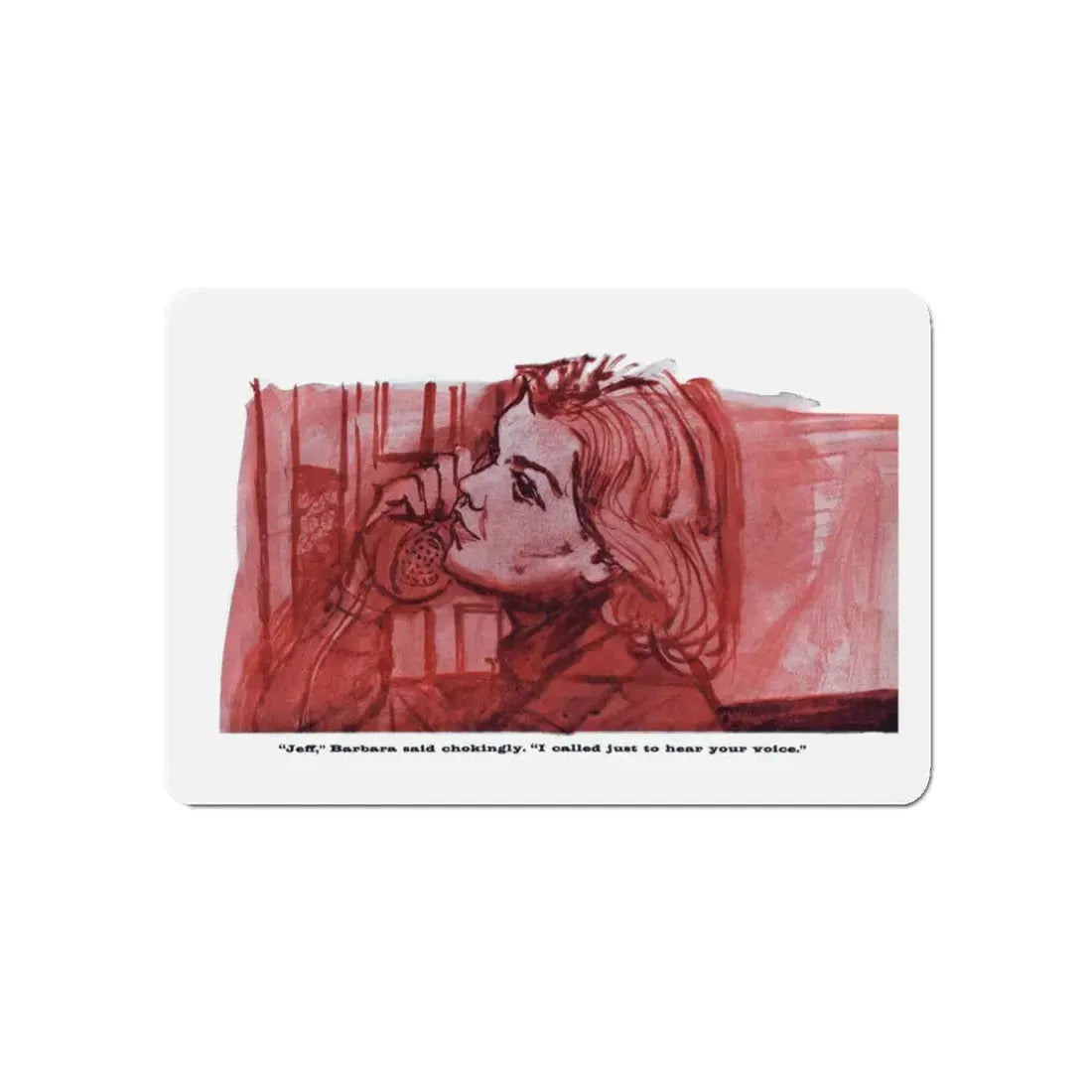 Sister of Divorce (2), Cosmopolitan, July 1957 (Magazine Illustration) Refrigerator Magnet 3 Inch Die-Cut - The Sticker Space