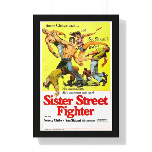 SISTER STREET FIGHTER 1974 - Framed Movie Poster 16″ x 24″ Black - The Sticker Space