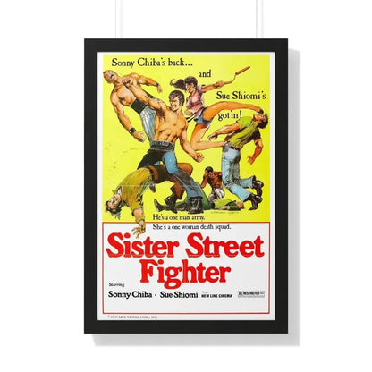 SISTER STREET FIGHTER 1974 - Framed Movie Poster 20" x 30" Black - The Sticker Space