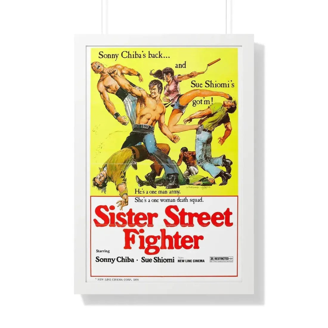 SISTER STREET FIGHTER 1974 - Framed Movie Poster 20" x 30" White - The Sticker Space