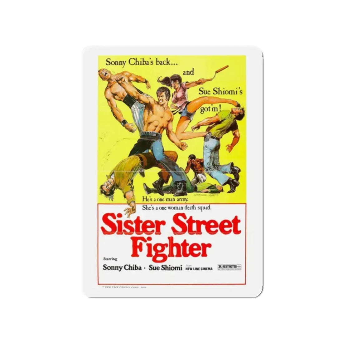 SISTER STREET FIGHTER 1974 Movie Poster - Refrigerator Magnet 2 Inch - The Sticker Space